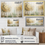 Minimalism Beige And Gold Forest II - Landscapes Canvas Wall Art