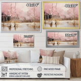 Minimalism Pink And Gold Forest I - Landscapes Canvas Wall Art