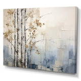 Blue And White Forest Winter Harmony - Landscapes Canvas Wall Art