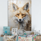 Minimalism Beige Fox Portrait - Fox Framed Canvas Art