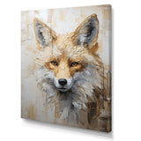 Minimalism Beige Fox Portrait - Fox Framed Canvas Art