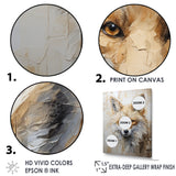 Minimalism Beige Fox Portrait - Fox Framed Canvas Art