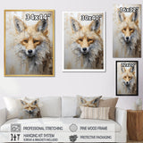 Minimalism Beige Fox Portrait - Fox Framed Canvas Art