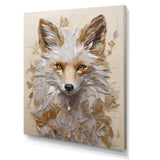 Minimalism Beige Fox Portait I - Animals Canvas Wall Art