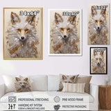 Minimalism Beige Fox Portait I - Animals Canvas Wall Art