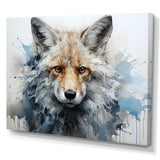Blue And White Fox Portrait - Fox Home Decor Art