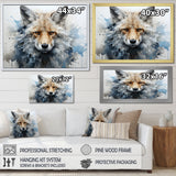Blue And White Fox Portrait - Fox Home Decor Art