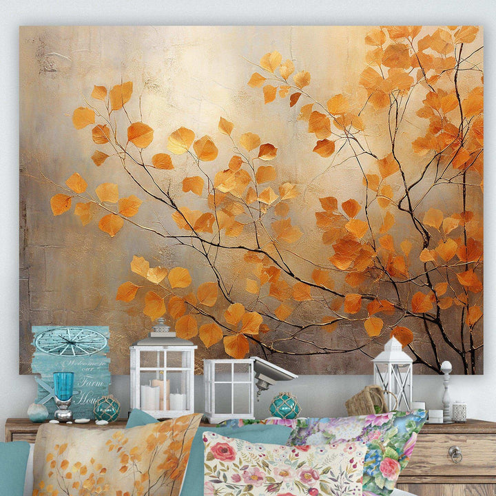 Golden Autumn Forest Harmony - Landscapes Canvas Wall Art