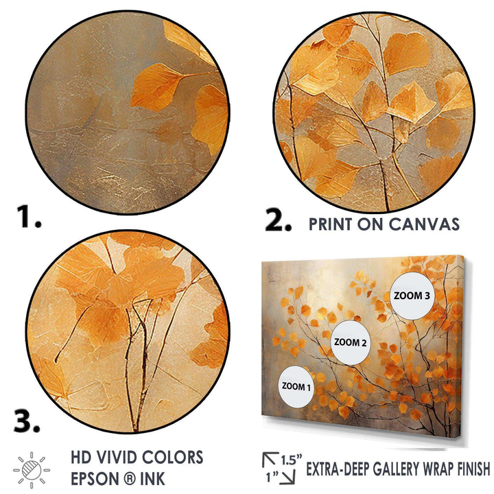 Golden Autumn Forest Harmony - Landscapes Canvas Wall Art