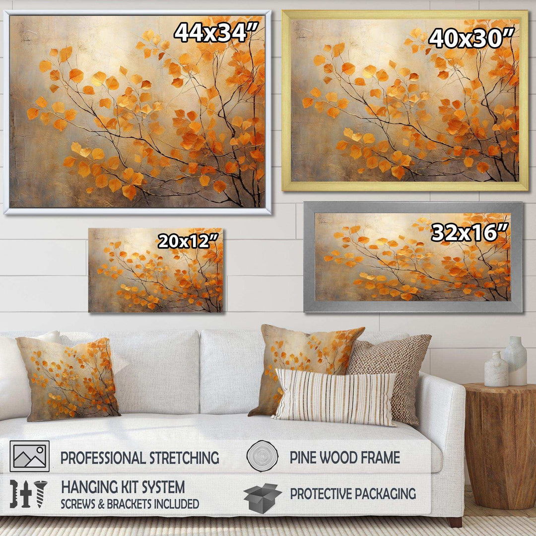 Golden Autumn Forest Harmony - Landscapes Canvas Wall Art