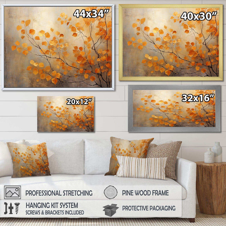 Golden Autumn Forest Harmony - Landscapes Canvas Wall Art