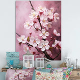 Burgundy Blossoms Harmony - Landscapes Canvas Wall Art