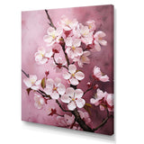 Burgundy Blossoms Harmony - Landscapes Canvas Wall Art