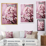 Burgundy Blossoms Harmony - Landscapes Canvas Wall Art