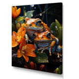 Orange Frogs On Glass Effect - Orange Frog Wall Art