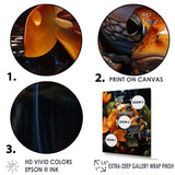 Orange Frogs On Glass Effect - Orange Frog Wall Art