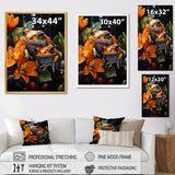 Orange Frogs On Glass Effect - Orange Frog Wall Art