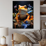 Orange Frog On Glass Effect - Frog Home Decor Art
