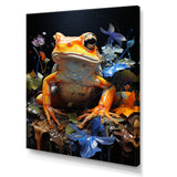 Orange Frog On Glass Effect - Frog Home Decor Art
