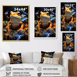 Orange Frog On Glass Effect - Frog Home Decor Art