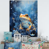 Abstract Representation Of Blue Frog - Frog Canvas Wall Art