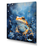 Abstract Representation Of Blue Frog - Frog Canvas Wall Art