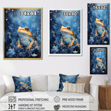 Abstract Representation Of Blue Frog - Frog Canvas Wall Art