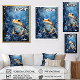 Abstract Representation Of Blue Frog - Frog Canvas Wall Art