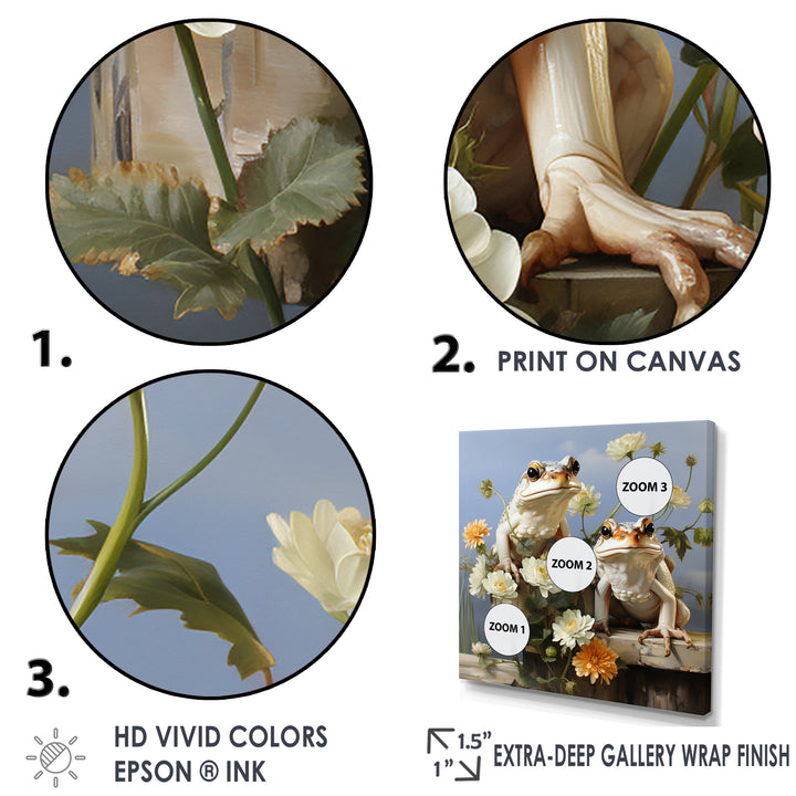 Contemporary Frog Serenity - Green Frog Wall Art