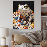 Multicolor Frog Liquid Art - White Frog Wall Art