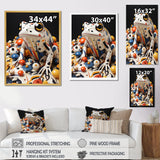 Multicolor Frog Liquid Art - White Frog Wall Art