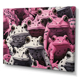 White And Pink Pop Art Frog - Frog Canvas Wall Art