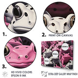 White And Pink Pop Art Frog - Frog Canvas Wall Art