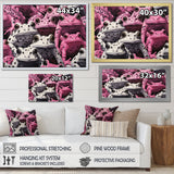 White And Pink Pop Art Frog - Frog Canvas Wall Art