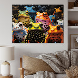Multicolor Pop Art Frogs - Frog Canvas Wall Art