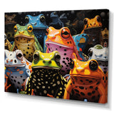 Multicolor Pop Art Frogs - Frog Canvas Wall Art