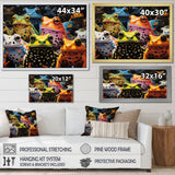 Multicolor Pop Art Frogs - Frog Canvas Wall Art