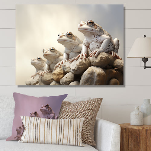 Minimalist Frog Essence - Frog Framed Canvas Art