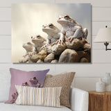 Minimalist Frog Essence - Frog Framed Canvas Art