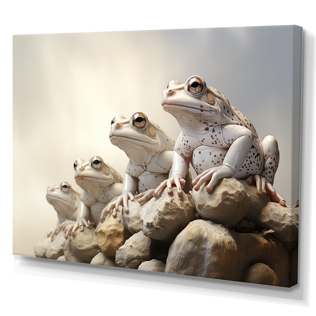 Minimalist Frog Essence - Frog Framed Canvas Art