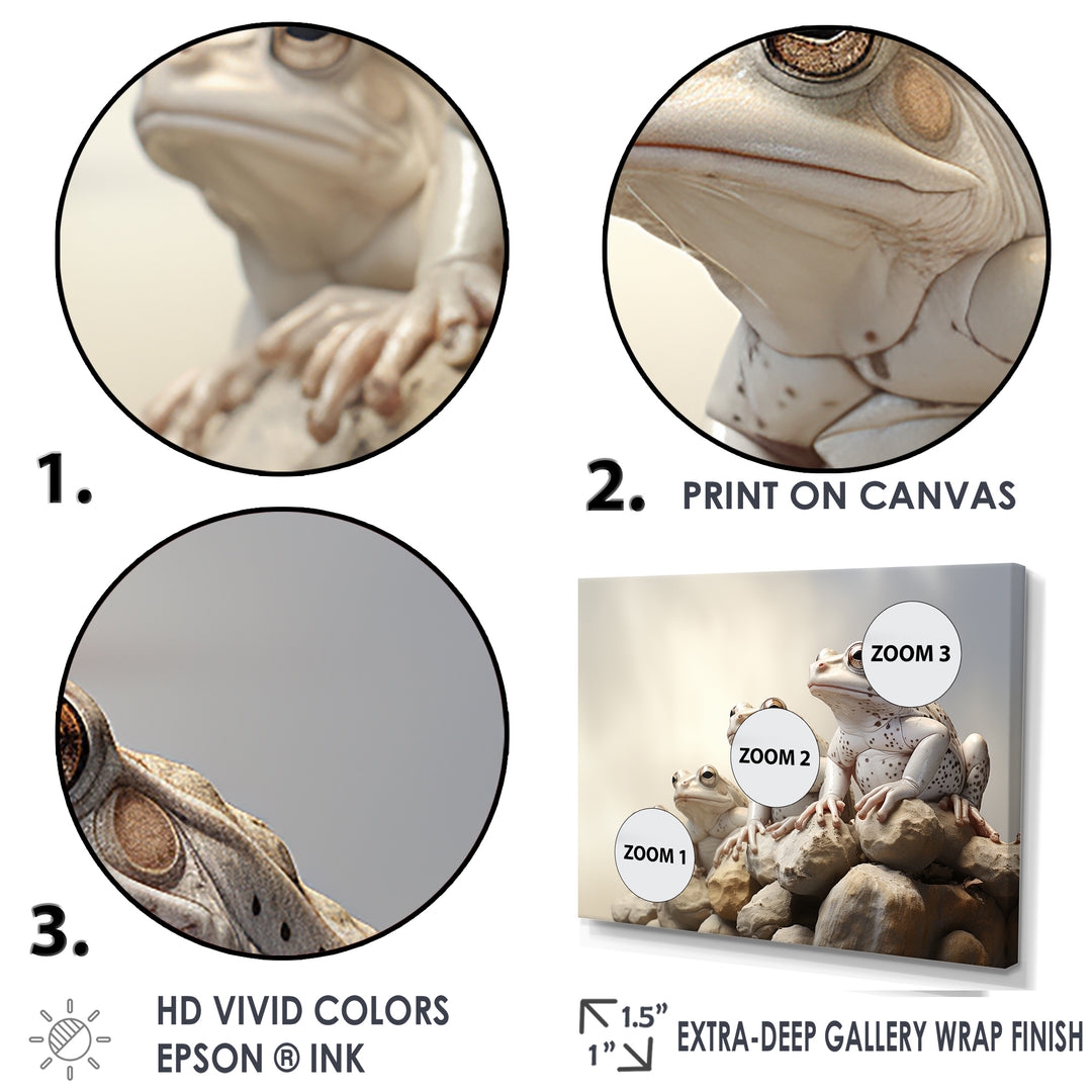 Minimalist Frog Essence - Frog Framed Canvas Art