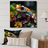 Multicolor Frog Portrait Glass - Frog Home Decor Art