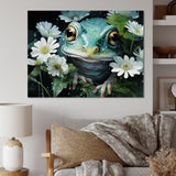 Cute Frog Portrait At The Pond - Frog Bedroom Wall Art