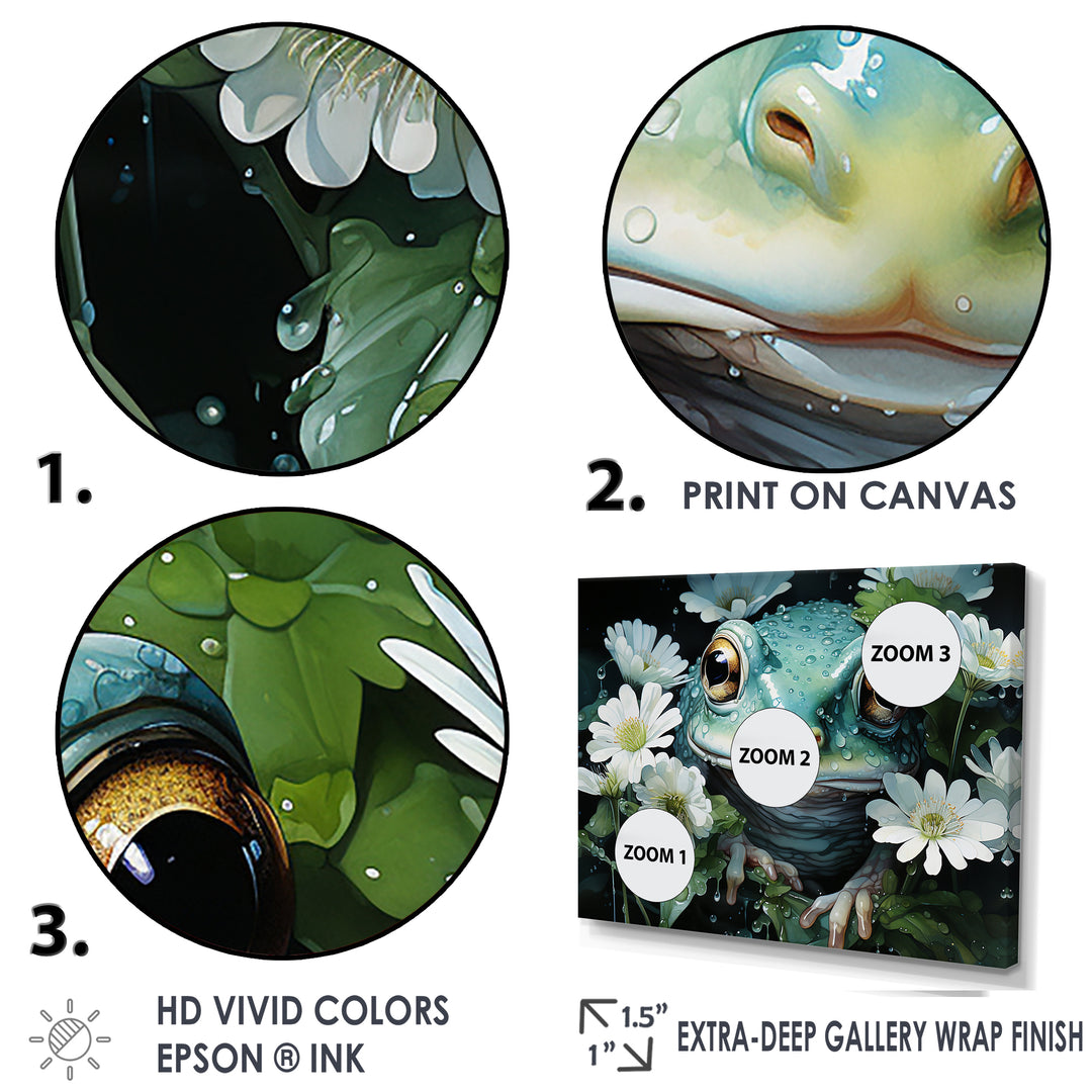 Cute Frog Portrait At The Pond - Frog Bedroom Wall Art