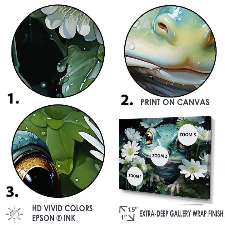 Cute Frog Portrait At The Pond - Frog Bedroom Wall Art
