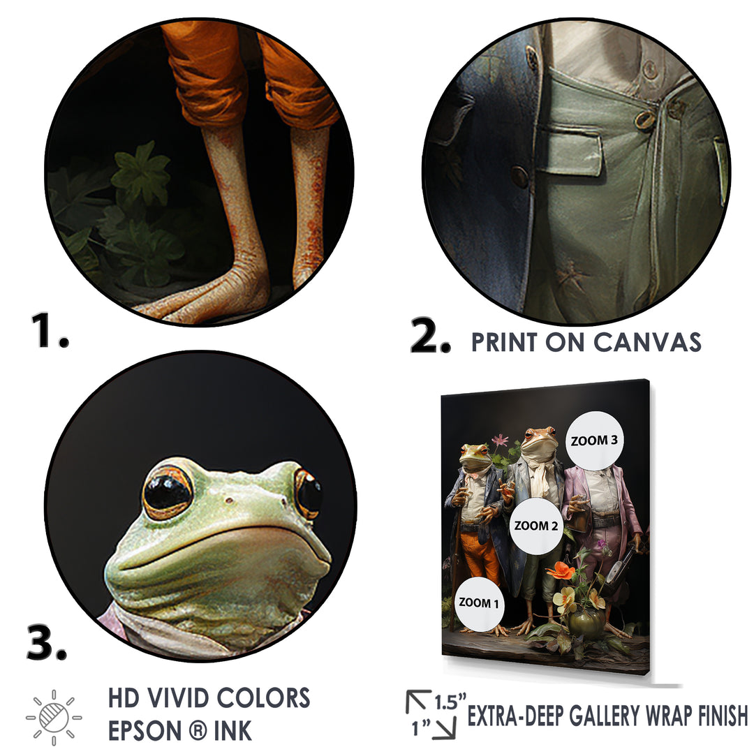 Dressed Frog Ballet - Frog Canvas Wall Art