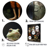 Dressed Frog Ballet - Frog Canvas Wall Art