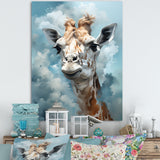 Blue Giraffes In Harmony - Giraffe Wall Art Prints