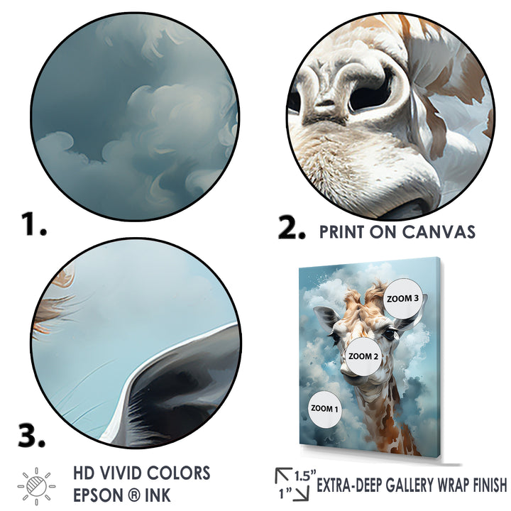 Blue Giraffes In Harmony - Giraffe Wall Art Prints