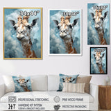 Blue Giraffes In Harmony - Giraffe Wall Art Prints